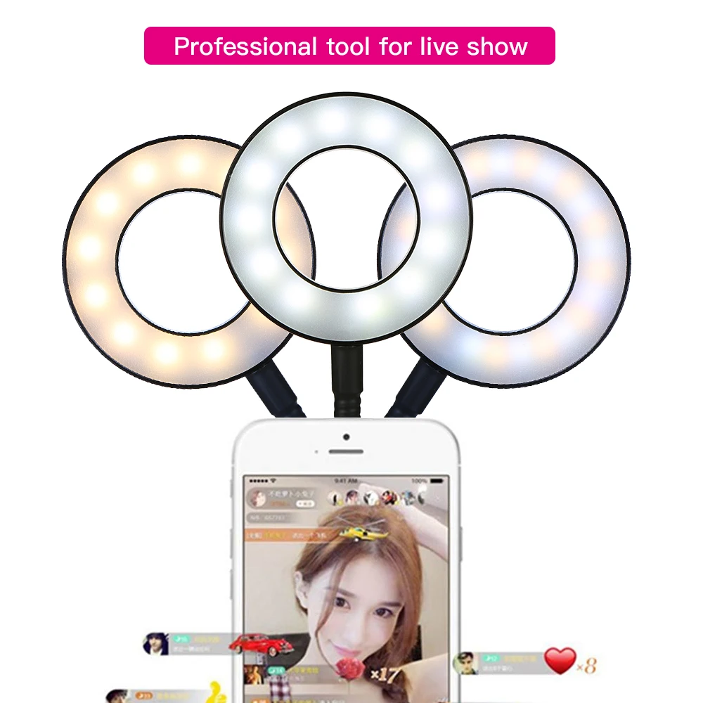 Кольцевой светильник для селфи, светодиодный светильник для камеры телефона, светильник для селфи для iPhone, samsung, смартфон, кольцевой светильник