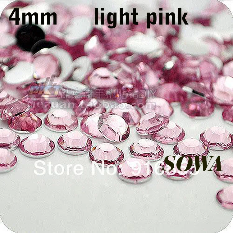Free Shipping 1440pcs/bag SS16 Size 4mm Light Pink Resin Flatback beads Nail Art DIY Wedding Decoration | Дом и сад