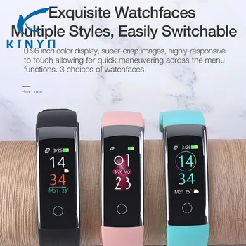 

Smart bracelet Exquisite Watchfaces Multiple Styles Easily switchable Heart rate Monitoring IP68 waterproof smart band wristband