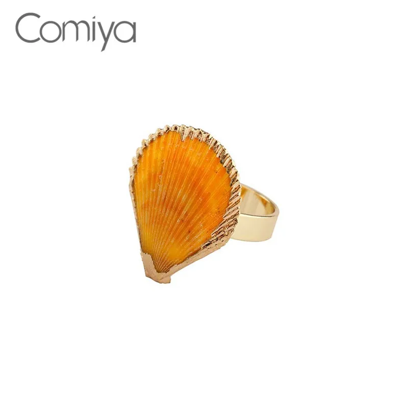 

Comiya Designer Big Rings For Women Sea Shell Pattern Zinc Alloy Gold Color Party Ring Anillos Mujer Aliexpress Jewelry