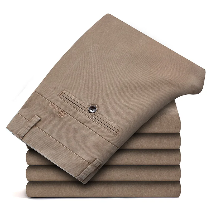 NIGRITY, брендовые новые мужские повседневные брюки, высокая эластичность, эластичная ткань, обтягивающие, тонкие, режущие брюки, карман, значок размера плюс 42 - Цвет: WX006-khaki