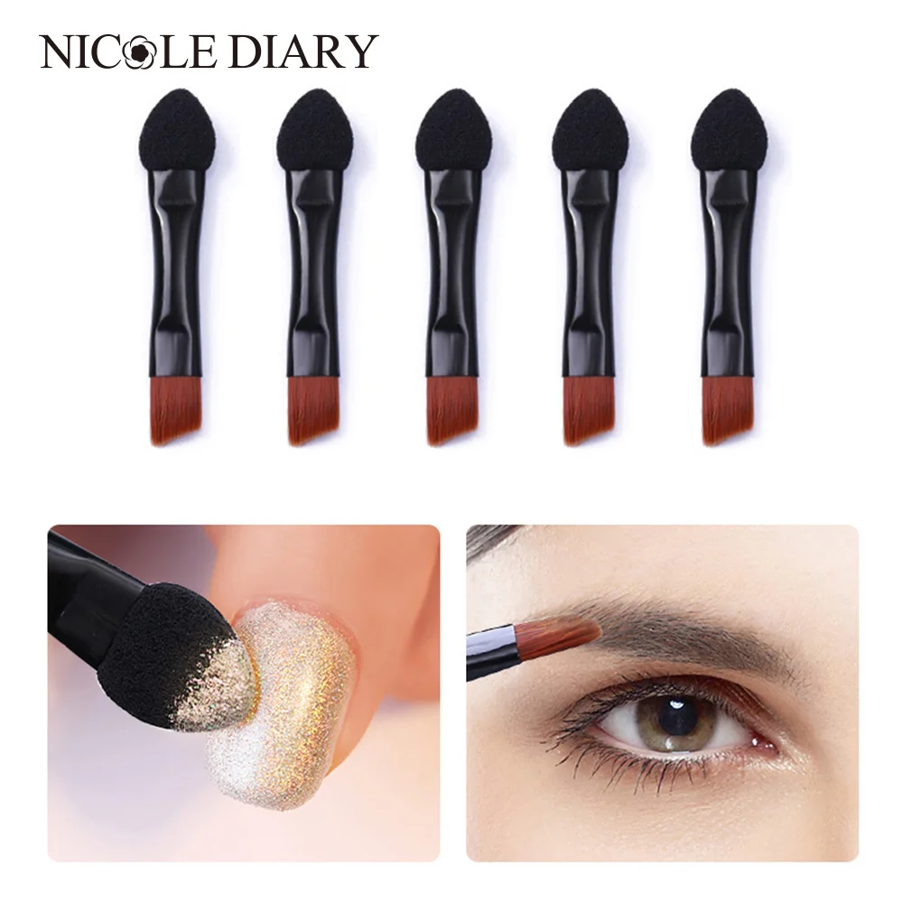 10Pcs Dual ended Sponge Eyeshadow Stick Eyebrow Brushes Set Powder