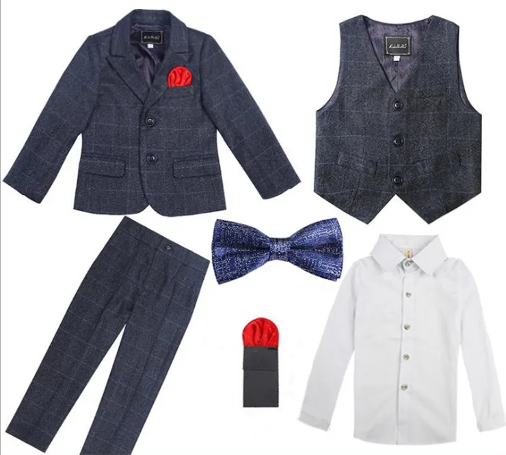 

4 Pcs Boys Suits For Weddings Formal Suit For Boy Costume KS-2058