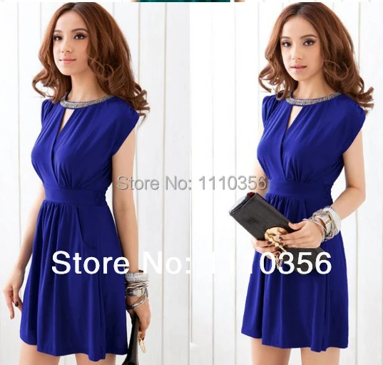 New 2014 Type Girl Summer Dress Deep V Fold Long Dresses red black blue Cotton Sexy Premilm For Women Wedding Wear | Женская одежда
