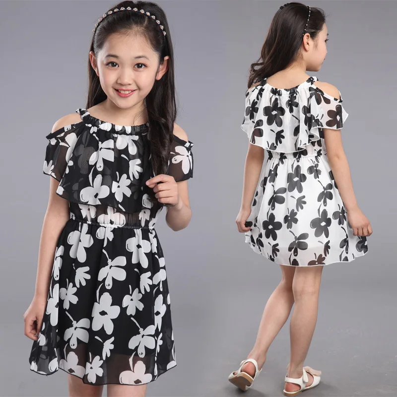 

Teenage Girl Dresses Summer 2023 Children's Clothing Kids Flower Dress Chiffon Princess Dresses For Age 7 8 9 10 11 12 Years