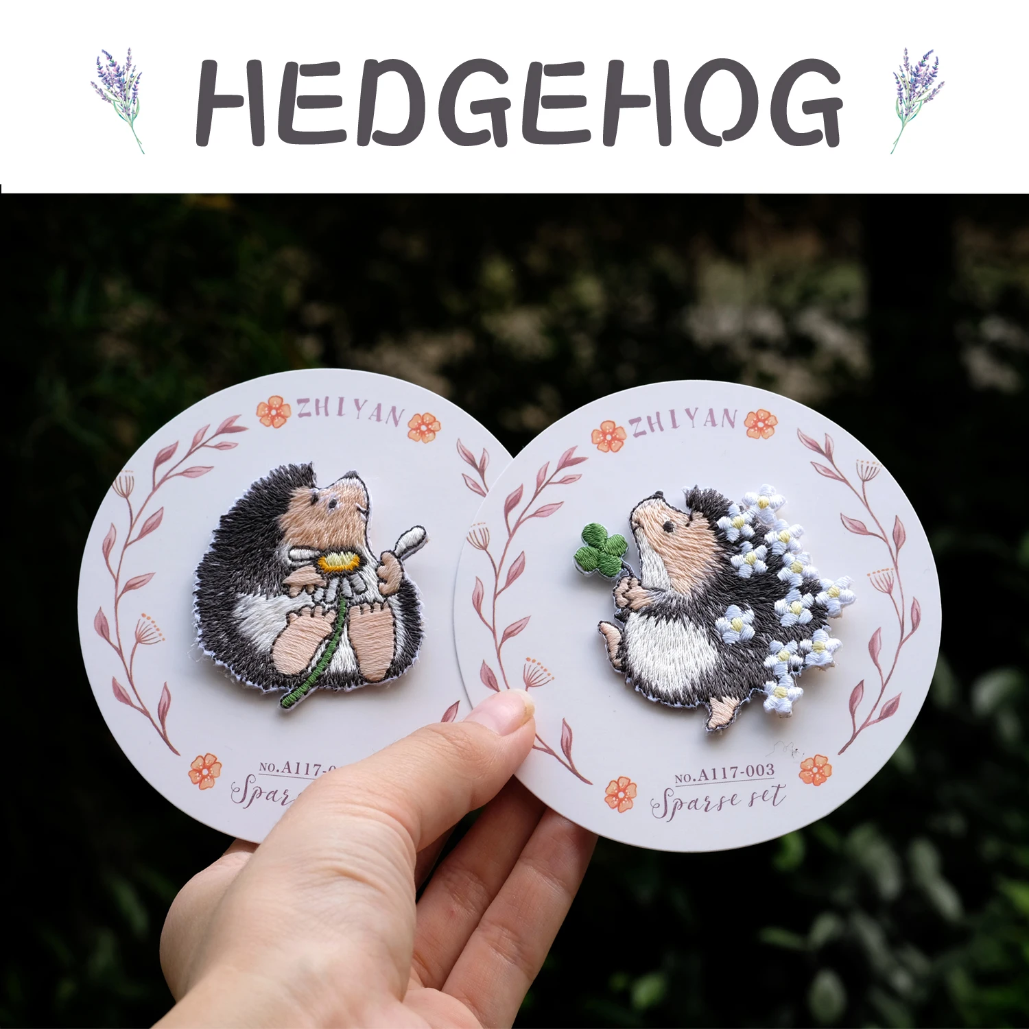 

lovely MINI Animal patch Hedgehog embroidery patch garment accessories 1 order=1 pair