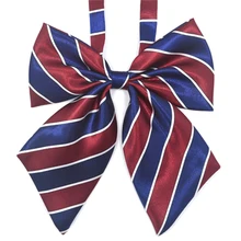 Горячая Распродажа галстук-бабочка для женщин старшеклассница школьница Косплей Униформа формальный костюм аксессуары галстук бабочка узел Полосатый Синий