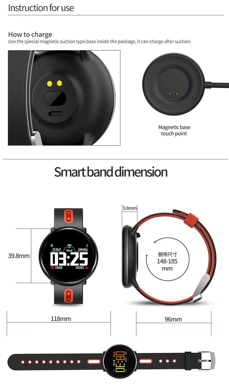 Модные Bluetooth 4,0 спортивные умные часы пульсометр кровяное давление фитнес-трекер водонепроницаемые Смарт-часы Смарт-браслет