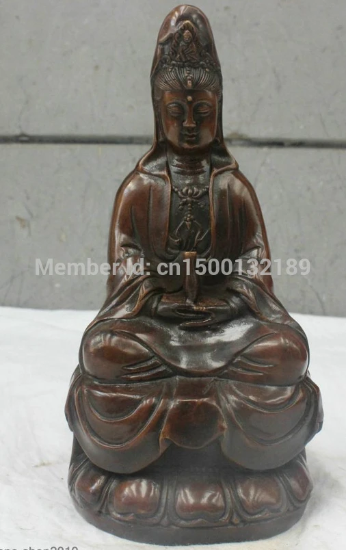 

xd 00108 Chinese China Folk Culture Handmade Brass Bronze Statue Guanyin Buddha Sculpture