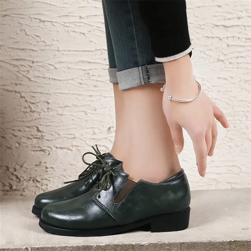 

NAYIDUYUN Womens Lace Up Straps Ankle Boots Round Toe Brogue Oxfords Low Heel Pumps Chic Party Shoes Shallow Casual Shoes