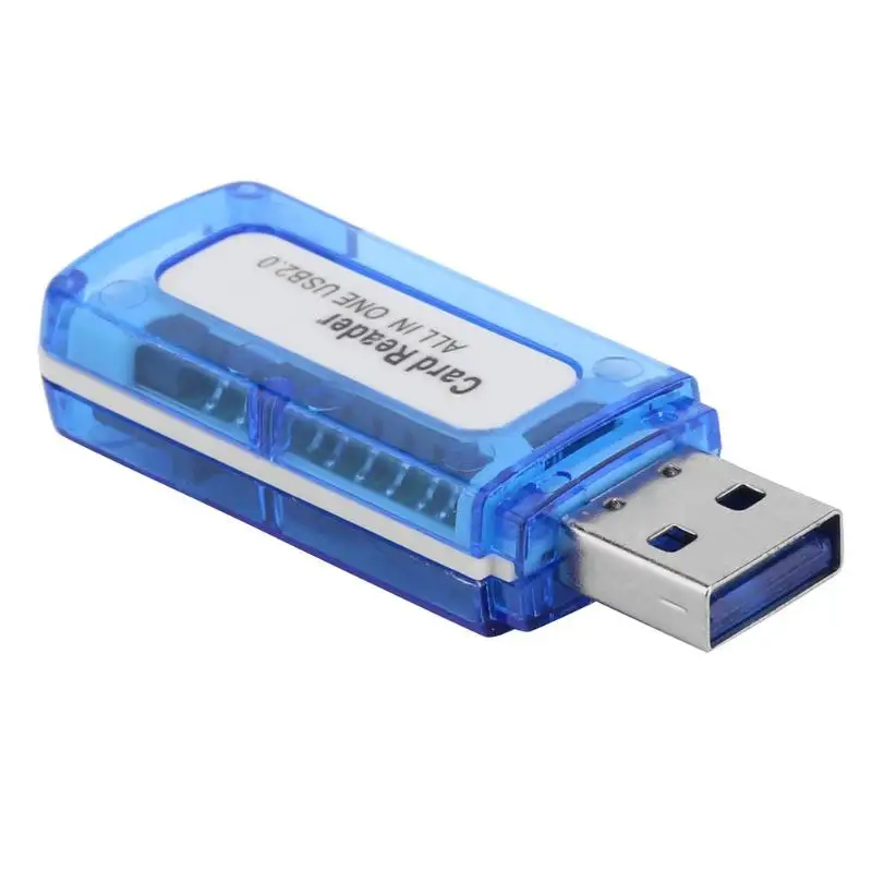 ALLOYSEED 4 in 1 Memory Card Reader USB 2.0 All in One Cardreader Laptop Accessories for Micro SD TF M2