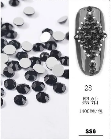 Ss6 1440 шт./упак. с украшением в виде кристаллов цвета горячей фиксации, плоская задняя часть, Стразы для ногтей Стразы для дизайна ногтей, 3D, украшение для ногтей, драгоценные камни 60 - Цвет: 28