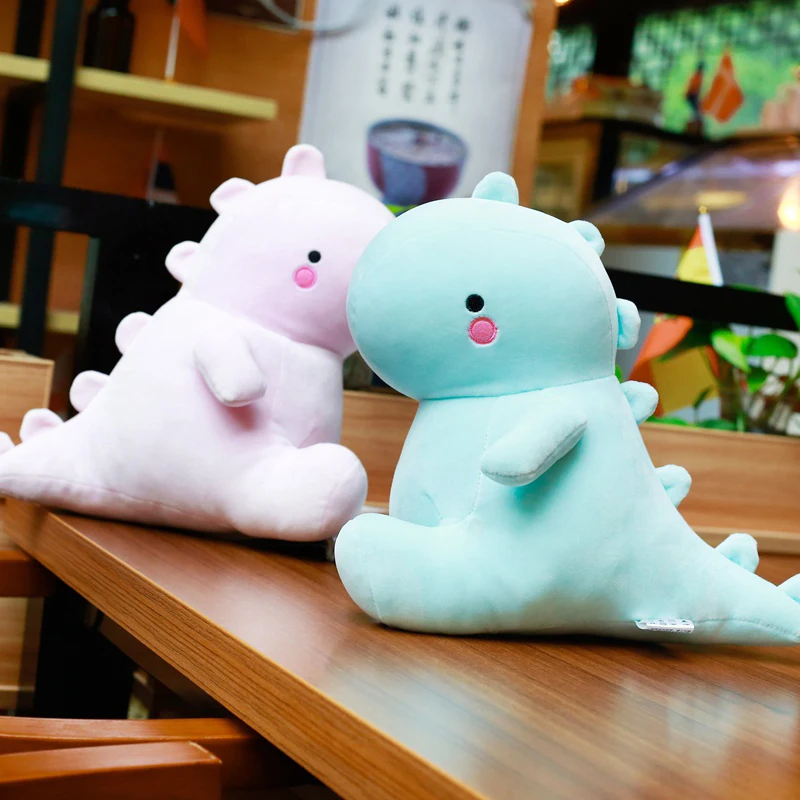 Peluche dinosaure Ultra douce, 30/40/50/60cm, jouet animal cliner rose/bleu pour enfants