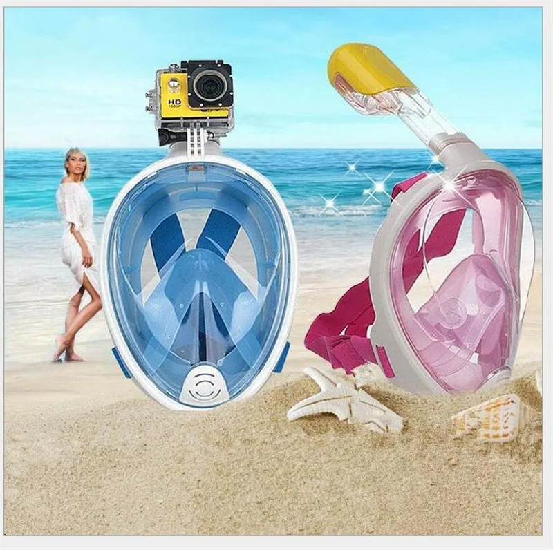 Underwater Anti Fog Diving Mask Snorkel Swimming Training Scuba Mergulho 2 In 1 Full Face Dive Snorkeling Mask Gopro Camera Underwater Anti Fog Diving Mask Snorkel Swimming Training Scuba Mergulho 2 In 1 Full Face Dive Snorkeling Mask Gopro Camera