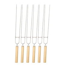 Ferramentas de churrasco 6 pçs conjunto de aço inoxidável carne grill u forquilha de forma ao ar livre cozinhar-y102