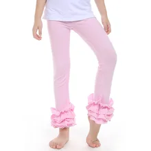 Детская одежда новые весенние кружевные штаны из хлопка в европейском и американском стиле однотонные штаны леггинсы для девочек 2, 3, 4, 5, 6 лет