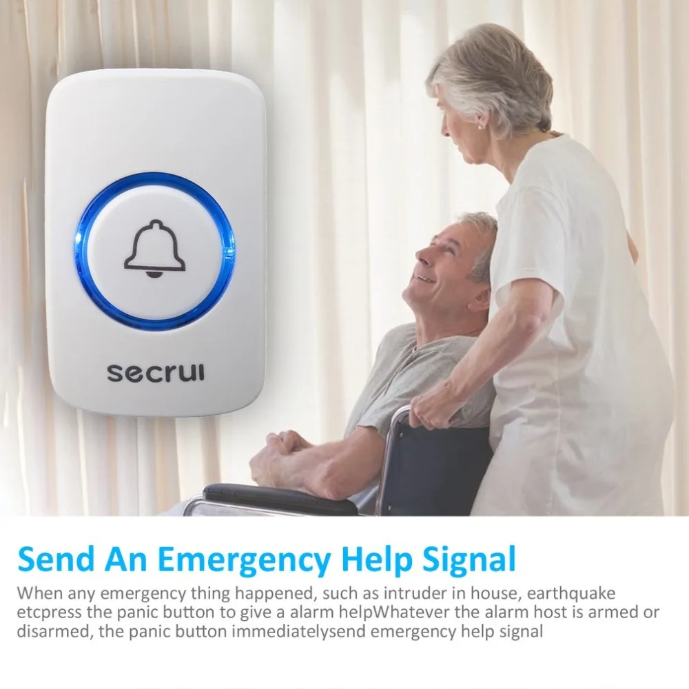 

SECRUI F51 Wireless SOS Button Emergency Button 433MHz Alarm Accessories For GSM PSTN Intelligent Home Alarm System