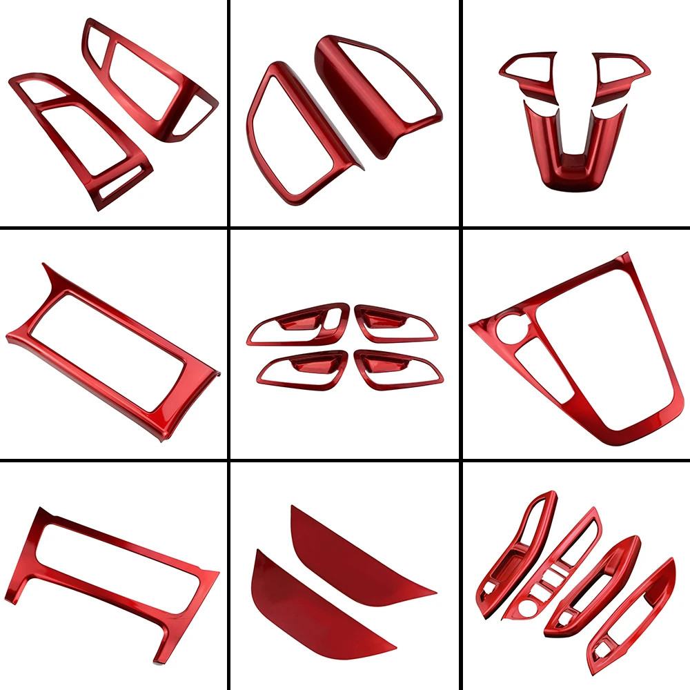 

Jameo Auto ABS Chrome Red Steering Wheel Trim Windows Lifter Cover Center Water Cup Sticker for Ford Focus 3 4 MK3 MK4 2015 +