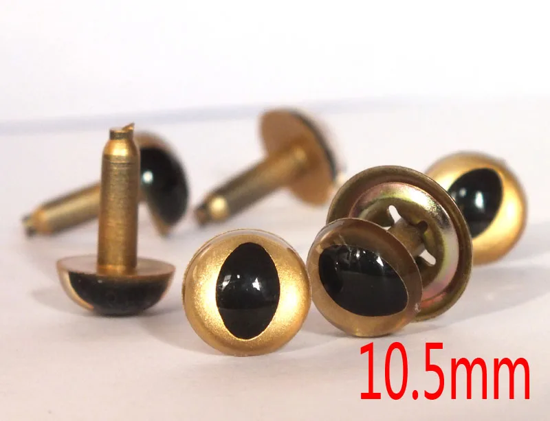 free shipping!!!10.5mm Dreamy gold pearl color safety cat doll eyes