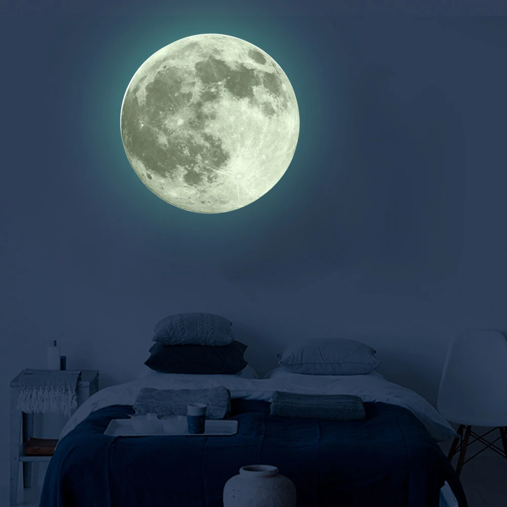 Светящиеся наклейки на стену в виде Луны и земли 20 см 30 см|3d wall stickers|wall stickerwall art