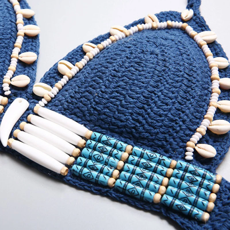 Shell Bikini Set Handmade Swimsuit Knitted Bikinis Crochet Swimwear Women 2018 Bathing Suits Female Bandage Biquini Shell Bikini Set Handmade Swimsuit Knitted Bikinis Crochet Swimwear Women 2018 Bathing Suits Female Bandage Biquini