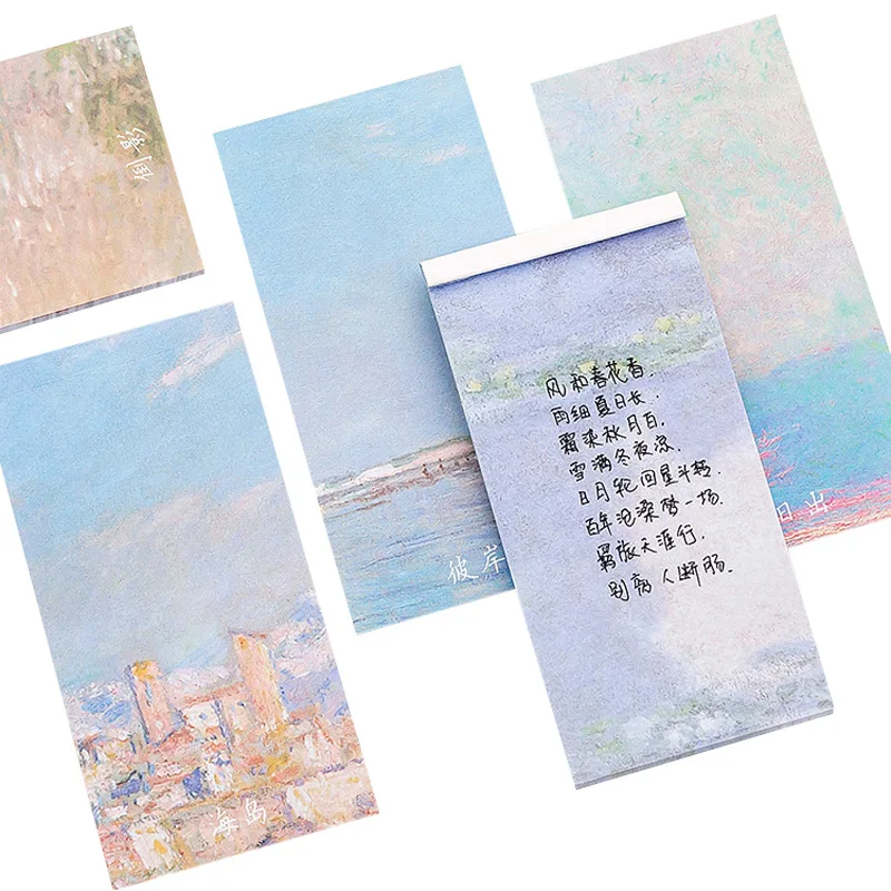 

Korean Nature Fancy Scenery Cute Memo Pad Notepad Study Card Index Tab Planner Shopping List Office Decoration School Stationery