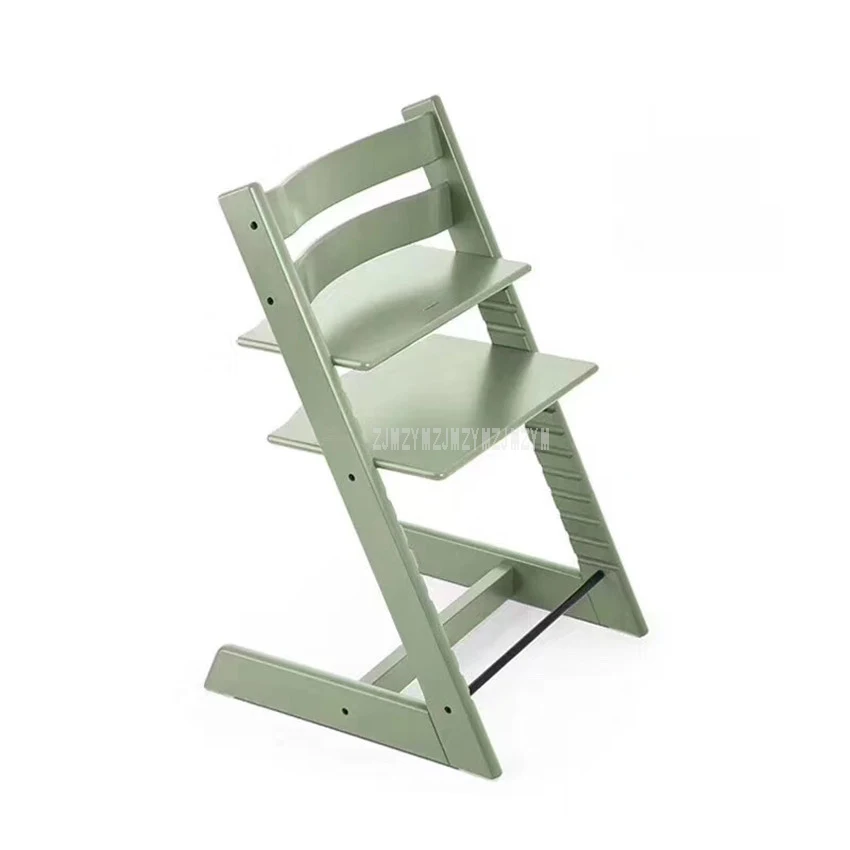 Nody простой дизайн, деревянные детские стулья с регулируемой высотой 10-58 см, детские стульчики для кормления, обеденный стул - Цвет: green