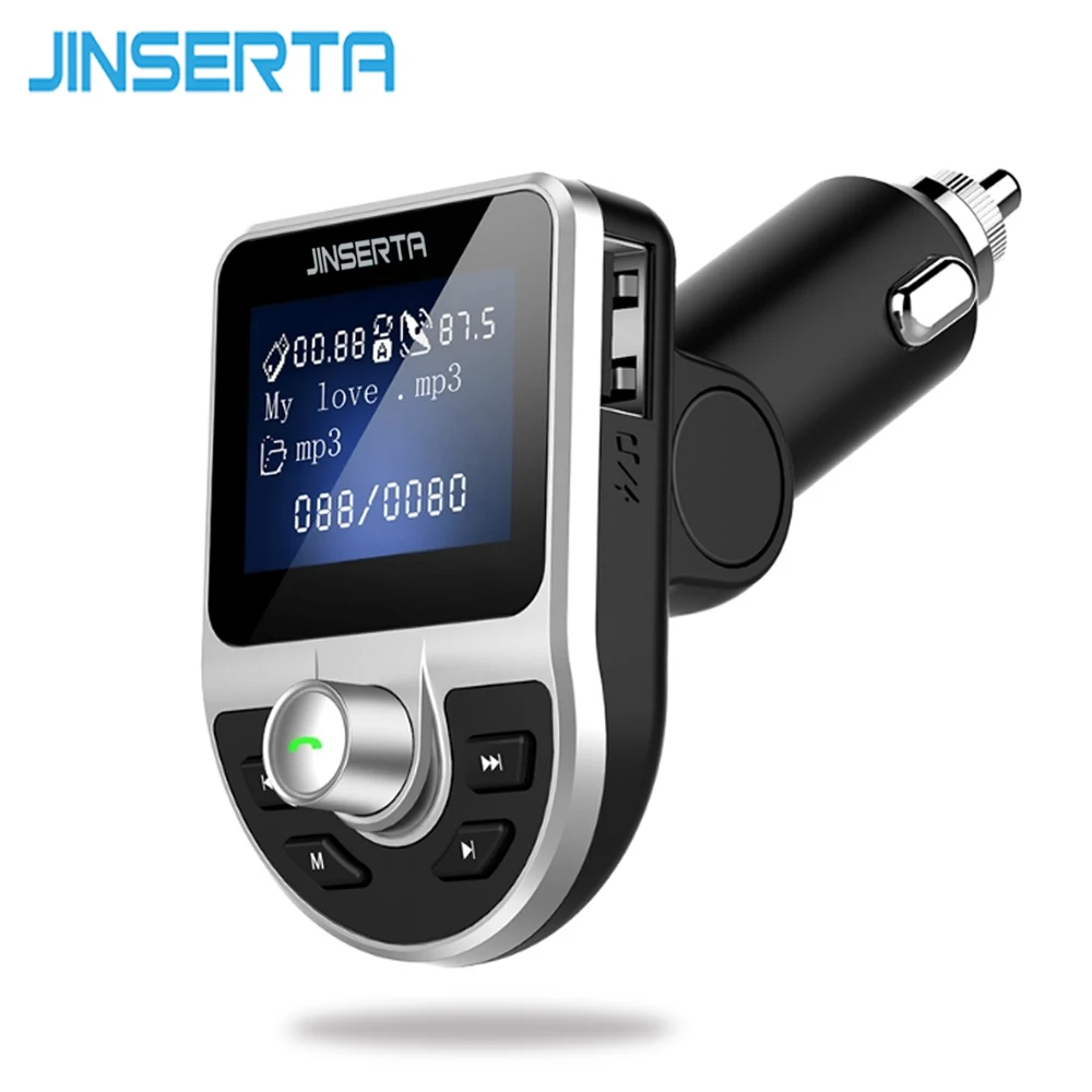 JINSERTA Bluetooth приемник FM передатчик модулятор Handsfree автомобильный комплект AUX аудио MP3 плеер 3.1A USB Зарядное устройство TF USB адаптер
