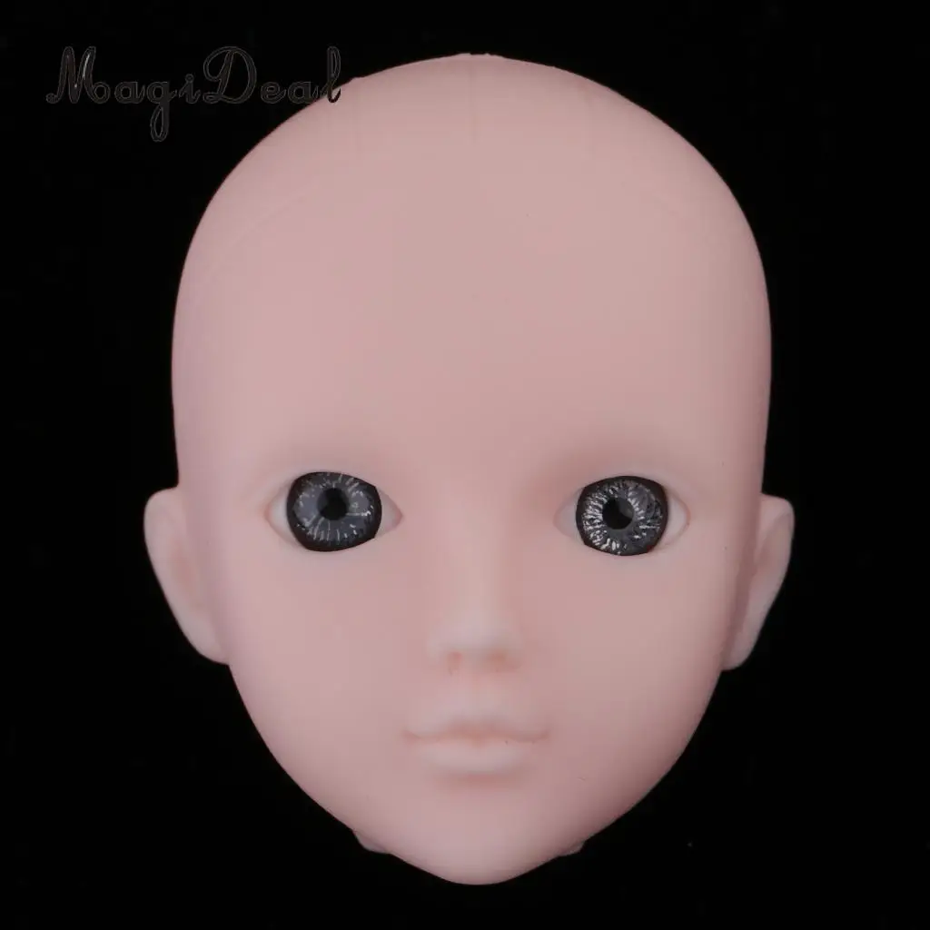 1/6 Girl Doll Head with Gray Eyes for BJD XinYi Doll Body Parts Custom Accs