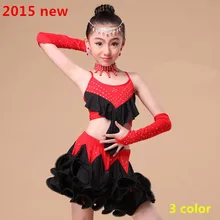 Ребенок Костюмы для латиноамериканских танцев бальных танцев износостойкость девушки Костюмы для латиноамериканских танцев Танцевальный костюм ребенок Костюмы для латиноамериканских танцев Танцы производительность юбка одежда 3 цвета