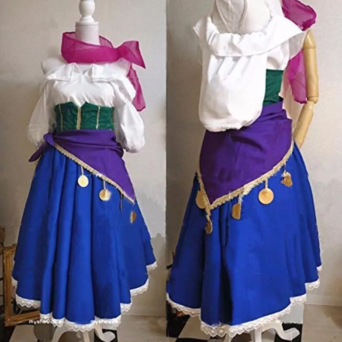 

2019 Esmeralda Fancy Dress The Hunchback of Notre Dame Adult Women Halloween Cosplay Costume Custom Made