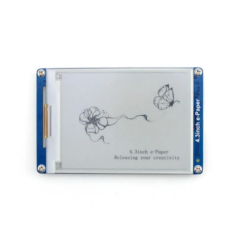 

4.3" e-Paper 800x600 E-ink Screen Serial Interface with Embedded Font Libraries Ultra Low Power Consumption