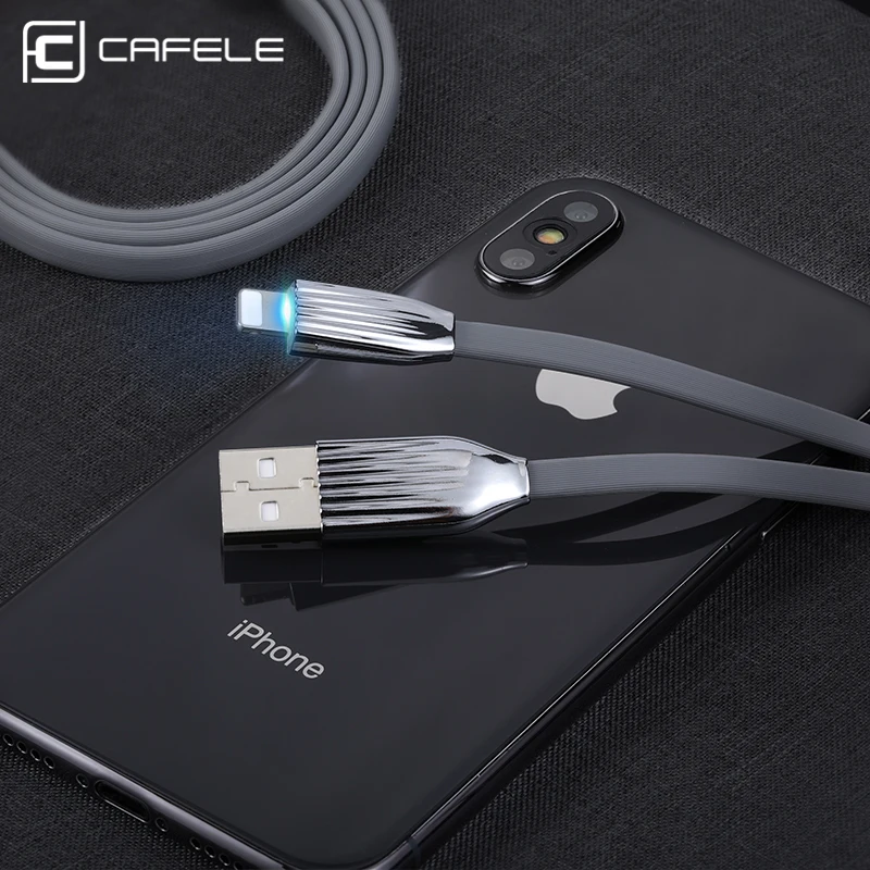  Cafele Beleuchtung USB Kabel für iPhone X Xr Xs Max 8 7 6s Plus mit Weiß LED Licht 120cm Flache 8 P