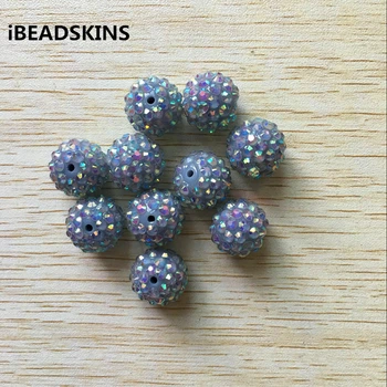 

20mm 100Pcs/lot LightSteelBlue color AB Resin Rhinestone Chunky Beads