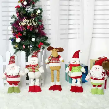 

Christmas Stretchable Santa Claus Snowman Reindeer Telescopic Doll Decoration Xmas Tree Hanging Ornaments Pendant Gift 1PCS