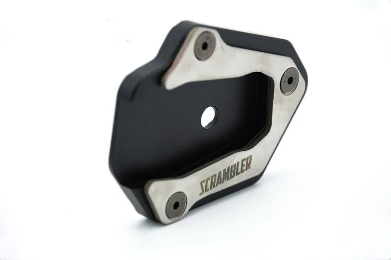 

NEW CNC Side Kickstand Side Stand Extension Plate Enlarge Pad For Ducati Scrambler with logo