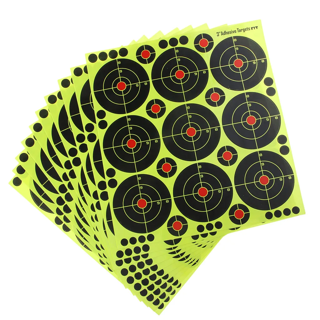 90pcs Shooting Targets Reactive Splatter Florescent Paper Target, Dia.8cm For Hunting Archery Arrow Training Shoot Accessories