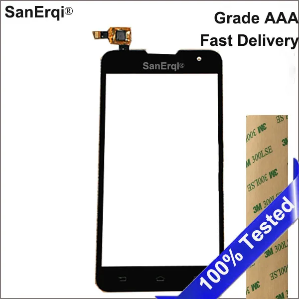 Sanerqi أسود الجبهة لوحة اللمس الشاشة ل فيليبس W3550 الاستشعار زجاج شاشة الهاتف المحمول مع شحن ملصق
