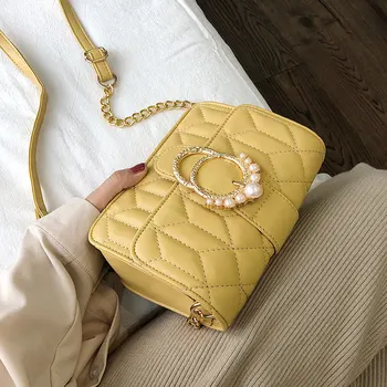 

Small bag girl 2019 new Korean version of the chain small square bag bag, versatile embroidery line single shoulder diagonal cro