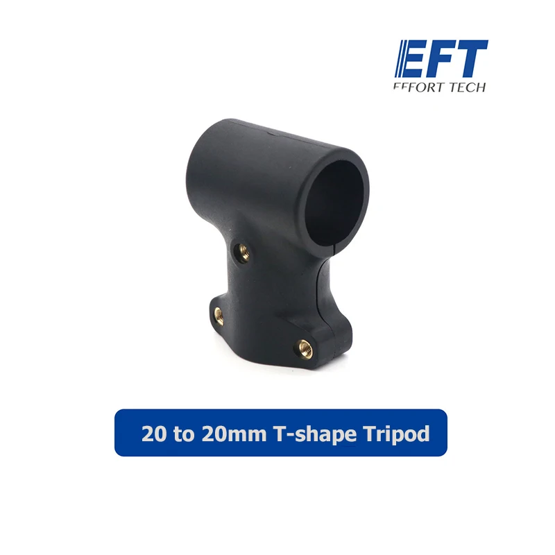

EFT 6pcsNylon D20mm Tee Joint 20 to 20mm T-shape Tripod Tee Carbon Tube Arm Three-channel Fixed Connector for RC Plant UAV Drone