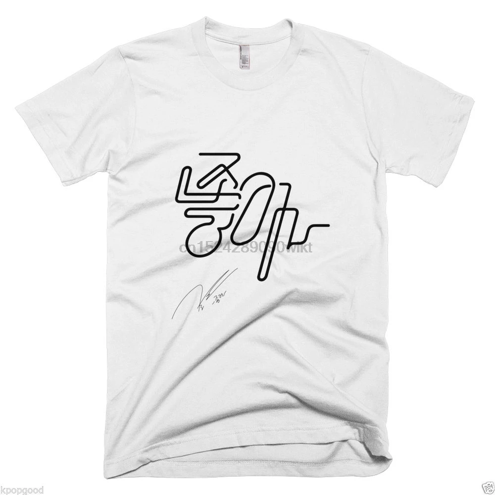

SHINEE JONGHYUN She Is Korean letter signed kpop T-shirt