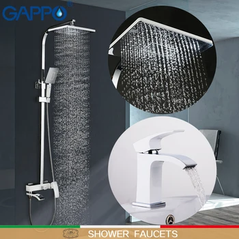 

GAPPO Shower Faucets white Basin Faucets basin sink faucet shower faucets waterfall bath tub mixer rainfall shower set