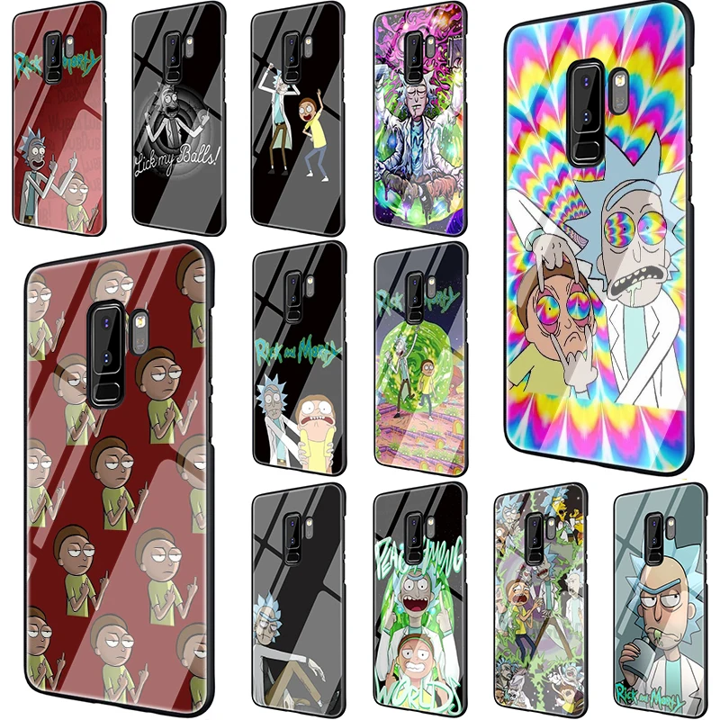 

Rick and Morty Tempered Glass phone case for Samsung S7 Edge S8 S9 S10 Plus Note 8 9 A10 20 30 40 50 60 70