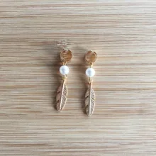 Золотой лист перо бусины для дредов регулируемые волос кольцо для косички клип