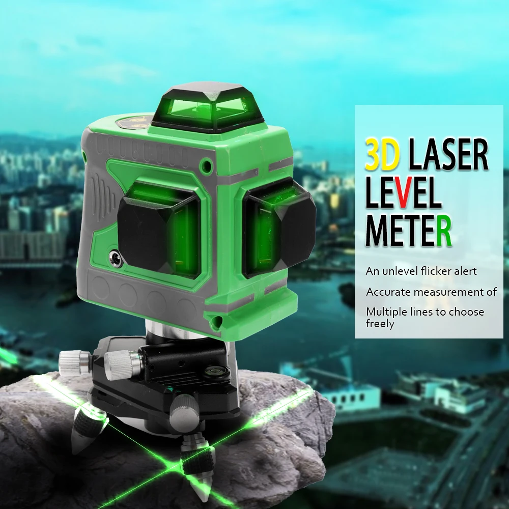 

3D Laser Level 360 Laser Levels High Accuracy 12 Lines Blue Green Laser Level Instrument Scanister Kit With Tripod Storage Bag