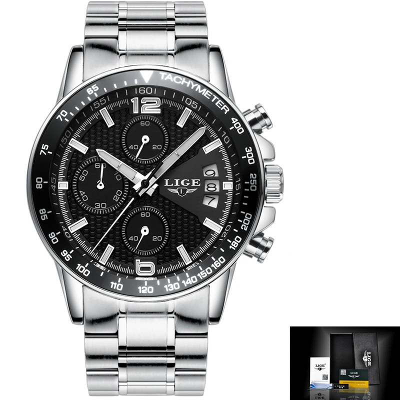 LIGE Watches Men Fashion Brand Multifunction Chronograph Quartz Watch men Military Sport Wristwatch Male Clock Relogio Masculino