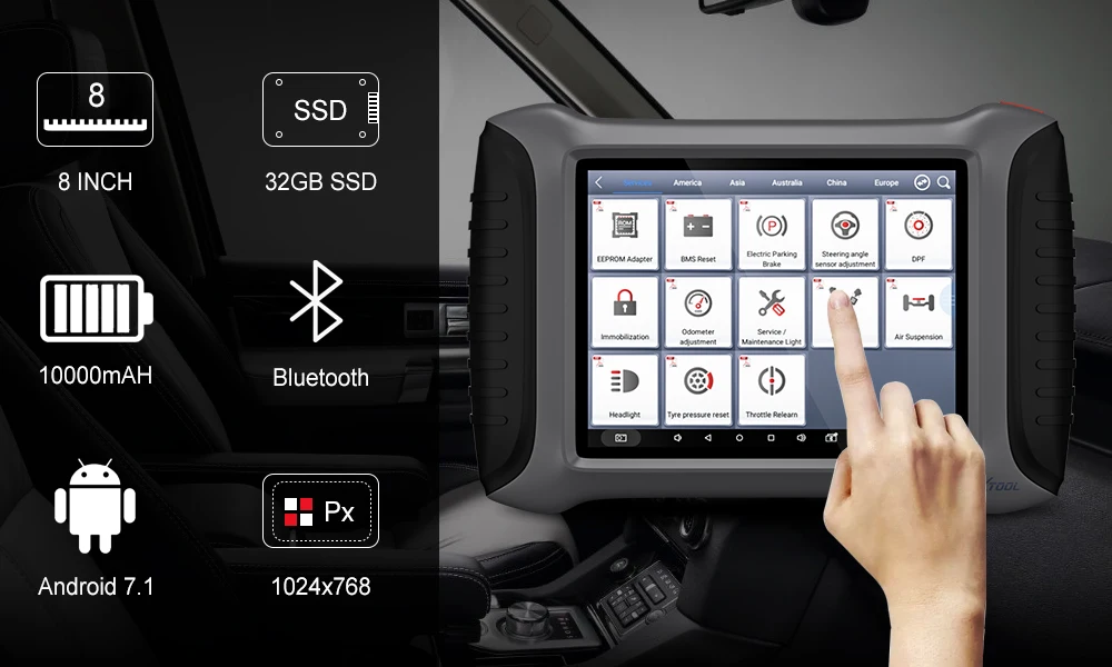 XTOOL A80 с Bluetooth/WiFi полная система автомобиля диагностический инструмент автомобиля OBDII инструмент для ремонта автомобиля Программирование автомобиля/регулировка одометра