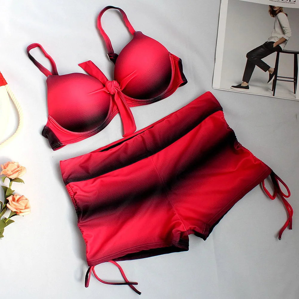 2018 Women Beach Wear Plus Size Bikini Swimwear Fused Bikini Set Swimming Trunks Short Swimming Bikini Bathing Suit Female 2018 Women Beach Wear Plus Size Bikini Swimwear Fused Bikini Set Swimming Trunks Short Swimming Bikini Bathing Suit Female