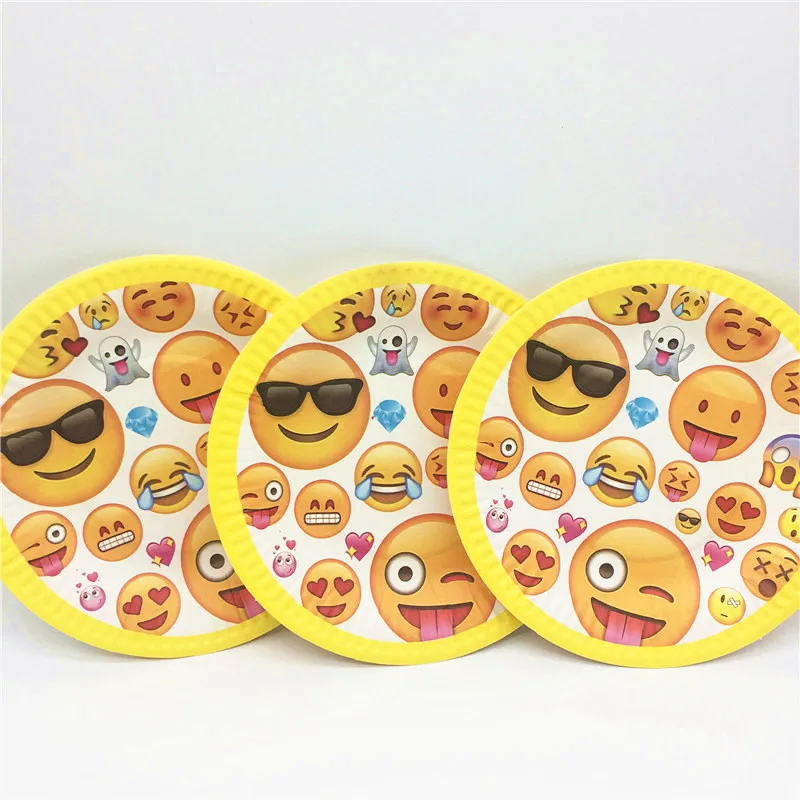 10 шт./партия тема emoji Дети Девочка Мальчик День рождения семья бумажная тарелка