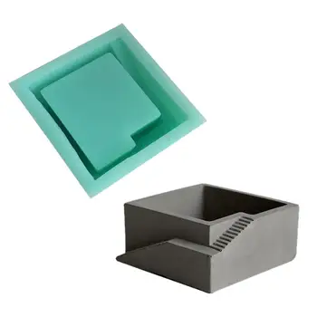 

DIY silicone mold Concrete Square with stairs flower desktop moss bonsai cement multi-flower pots mould handmade